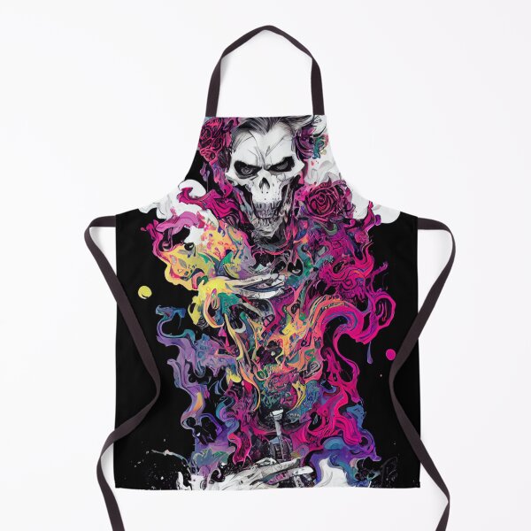 Item preview, Comic style skull with smoke and psychedelic colors designed and sold by Imaginety.