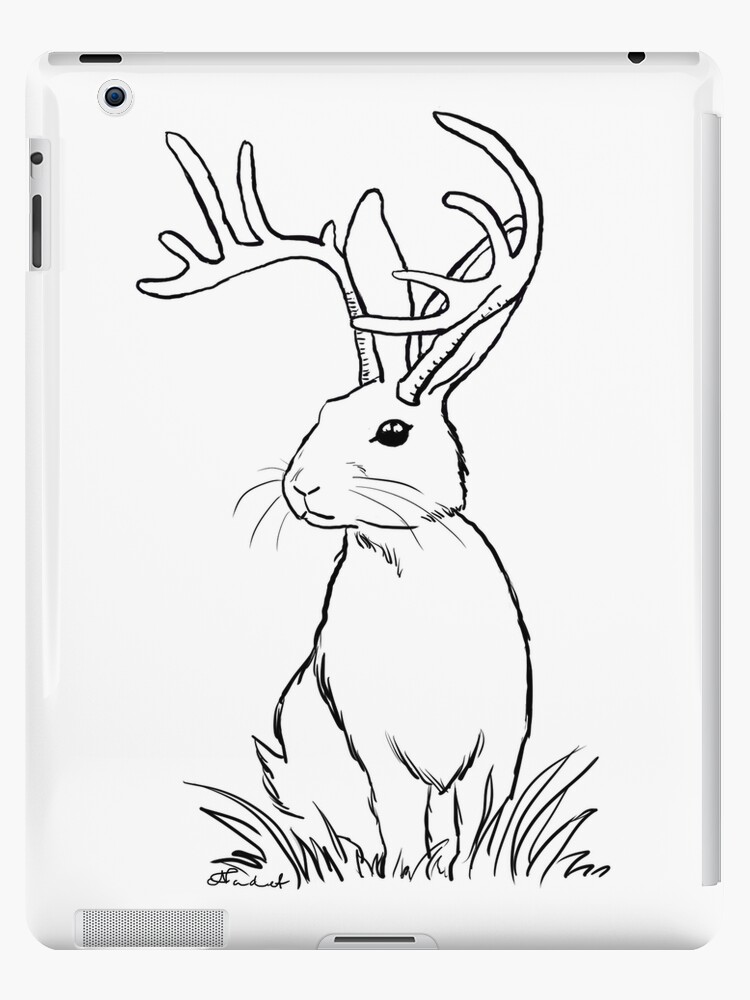 "Jackalope lineart" iPad Cases & Skins by Nicole Cadet | Redbubble