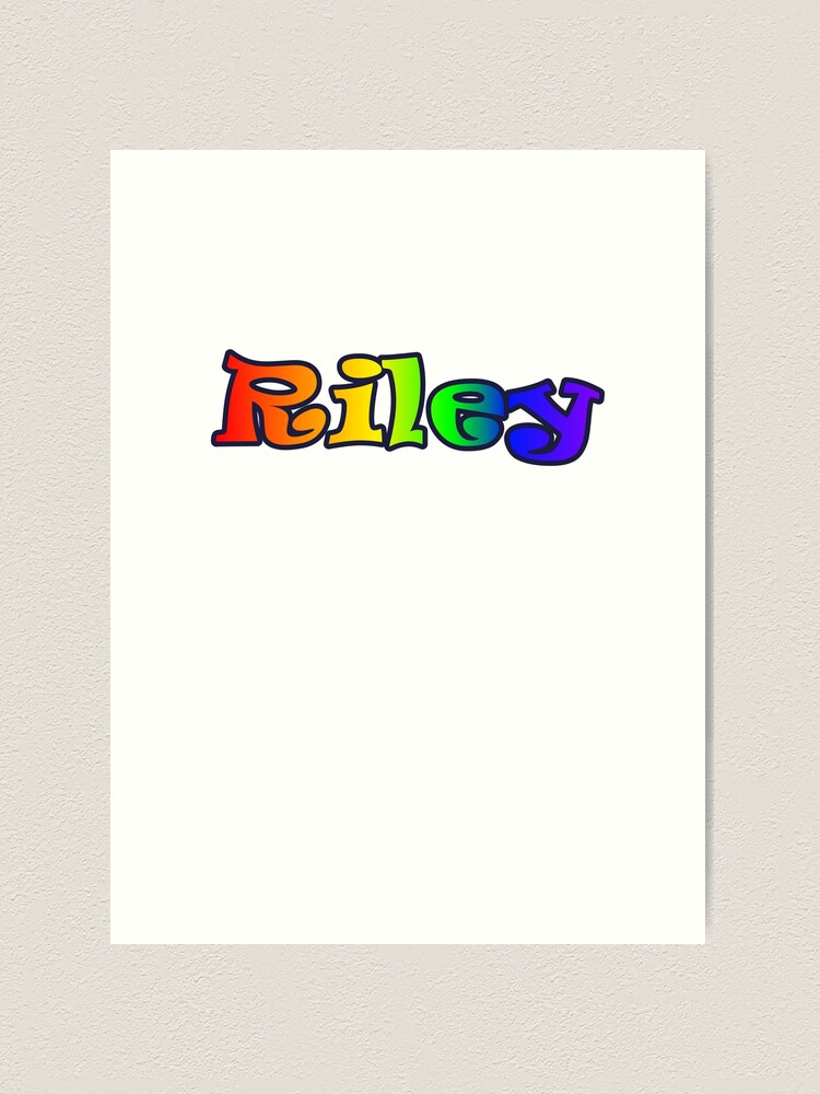 RILEY First Name Rainbow Spectrum Gradient Colors Pattern Art Print