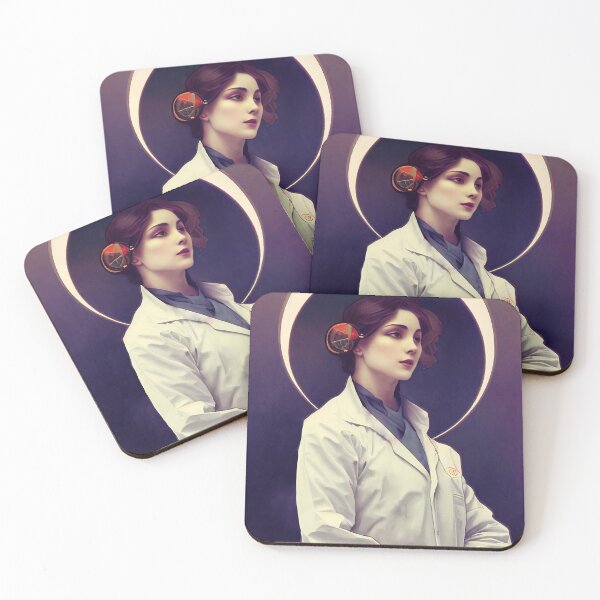 Item preview, Beautiful Chemist with Lab Journal Art Nouveau Style Abstract designed and sold by ARTIFLAVE.