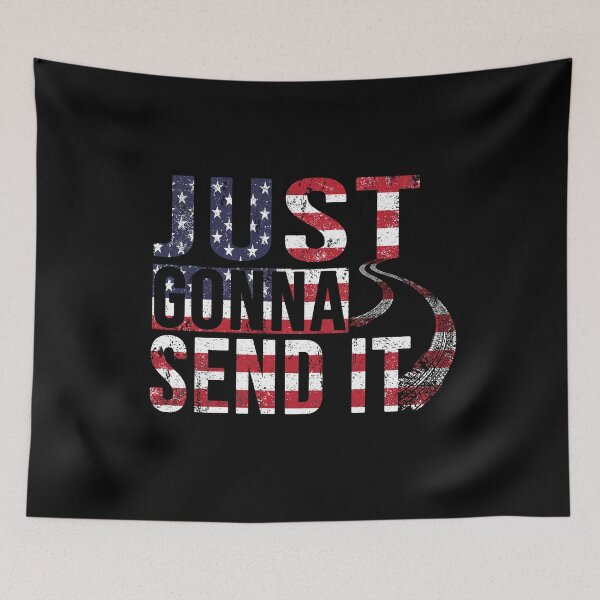 Item preview, Just Gonna Send It American Flag Dirt Bike Motocross Vintage Biker Gift  designed and sold by BELASKRI STORE.