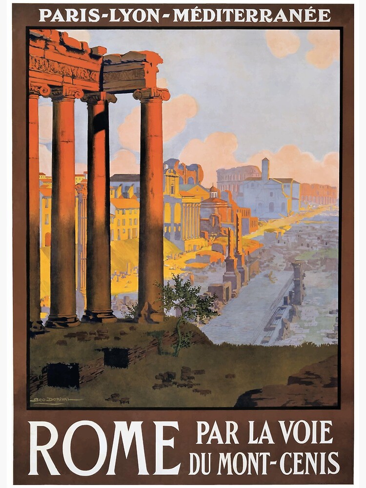 1920 Paris To Rome Train Travel Poster