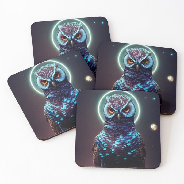 Item preview, Blue cosmic owl - Midjourney designed and sold by AI1artist.