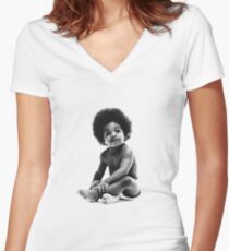 Ready to Die Notorious BIG replica baby print Women's Fitted V-Neck T-Shirt