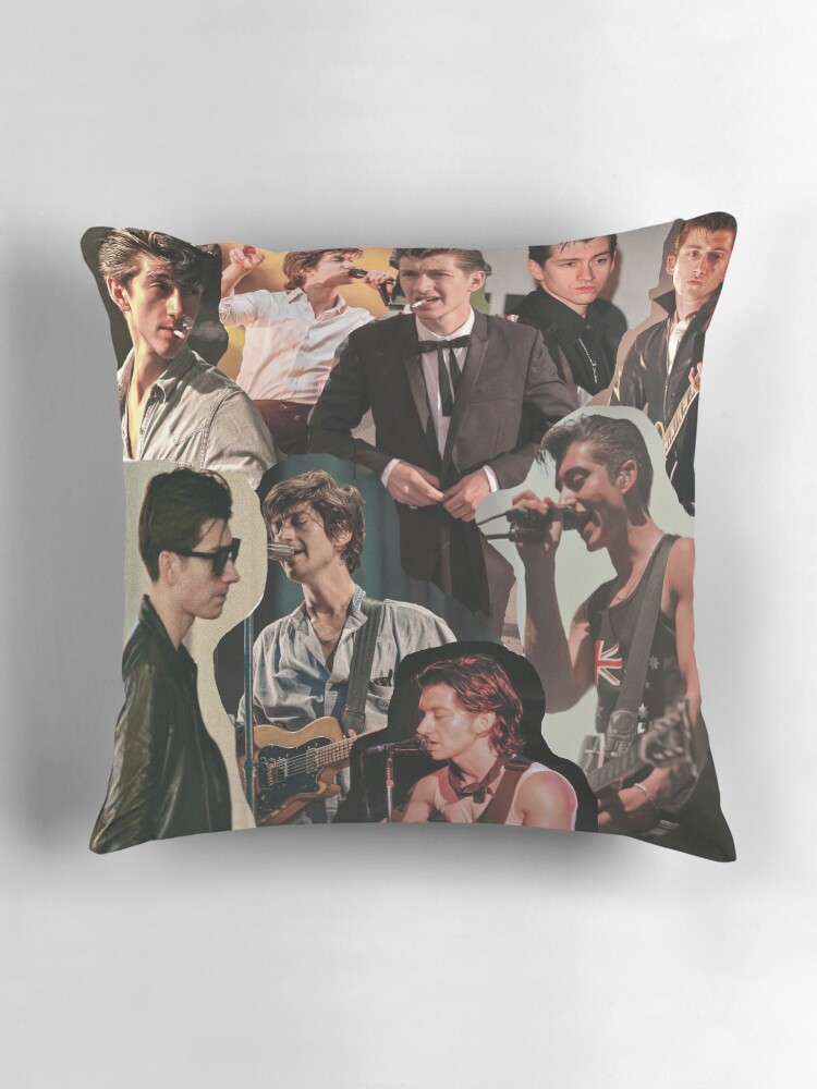 Thumbnail 3 of 4, Pillow, Alex Turner Arctic Monkeys Collage designed and sold by melodiesart.