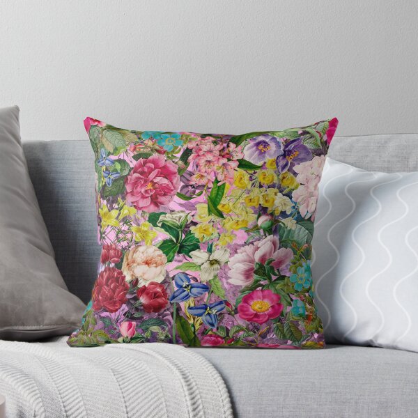 Item preview, Elegant vintage floral purple flowers and roses, botanical pattern, vintage floral illustration, pink flowers design  designed and sold by ZeinabTaha.