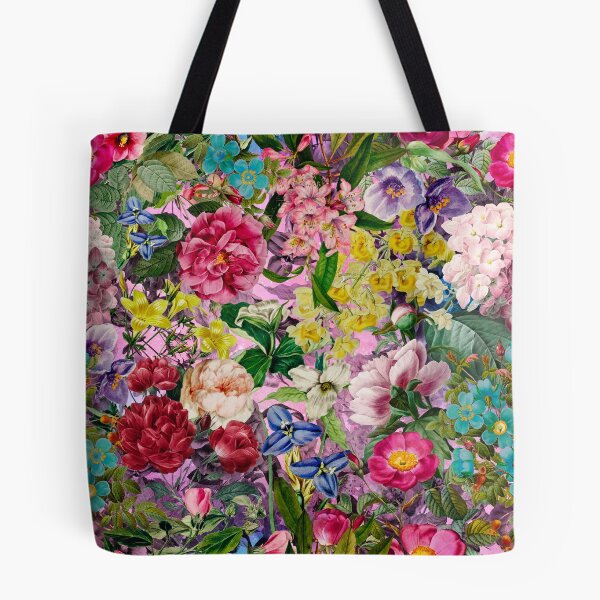 Item preview, Elegant vintage floral purple flowers and roses, botanical pattern, vintage floral illustration, pink flowers design  designed and sold by ZeinabTaha.