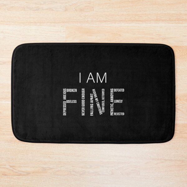 Item preview, I am Fine, Actually Not Fine, Depression, Life, Anxious, Introverted, Broken, Useless, Lonely, Falling apart, Rejected. designed and sold by Salmaniix.