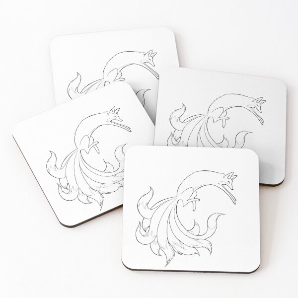 Item preview, Nine tail fox/kitsune lineart design designed and sold by CrunchyCableStudio.