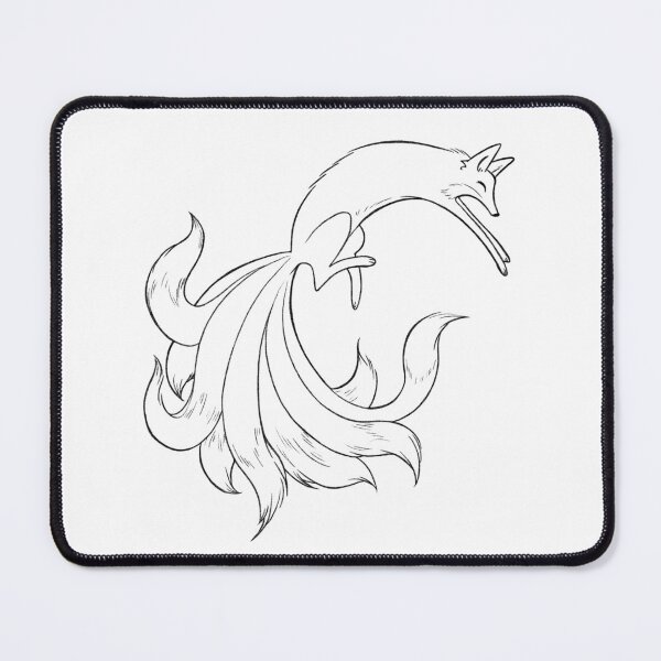 Item preview, Nine tail fox/kitsune lineart design designed and sold by CrunchyCableStudio.