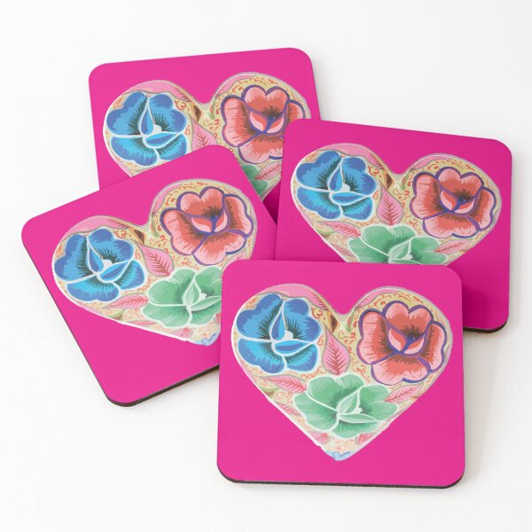 Item preview, Mexican embroidery heart tehuana flowers colorful  market designed and sold by T-Mex.