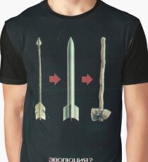 "Evolution?" / "Evolyutsiya?" - Soviet Anti-Nuclear Cold War Propaganda Poster Graphic T-Shirt