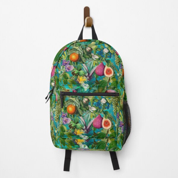 Item preview, Trendy exotic tropical floral leaves and fruits tropical pattern, botanical illustration, turquoise aqua floral illustration designed and sold by ZeinabTaha.