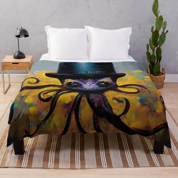 Item preview, Octopus in a Hat Street Art 7 designed and sold by AiBroughtToLife.