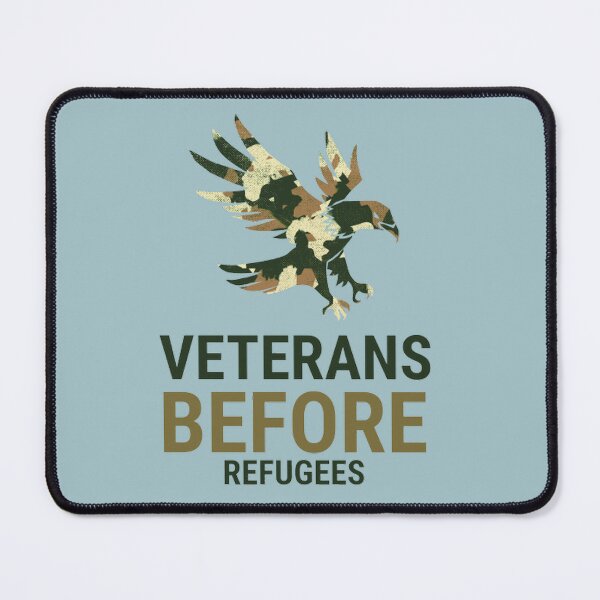 Item preview, Veterans Before Refugees t shirt designed and sold by Rodayna Elnaggar.