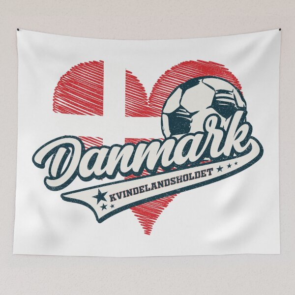 Aperçu de l'œuvre Danemark/Danemark Womens Football Team (Football Heart) créée et vendue par Numero14.