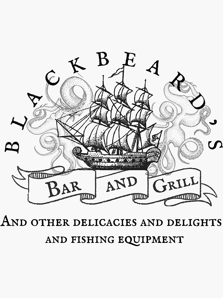 "Blackbeard's Bar and Grill" Sticker for Sale by MxAfon Redbubble