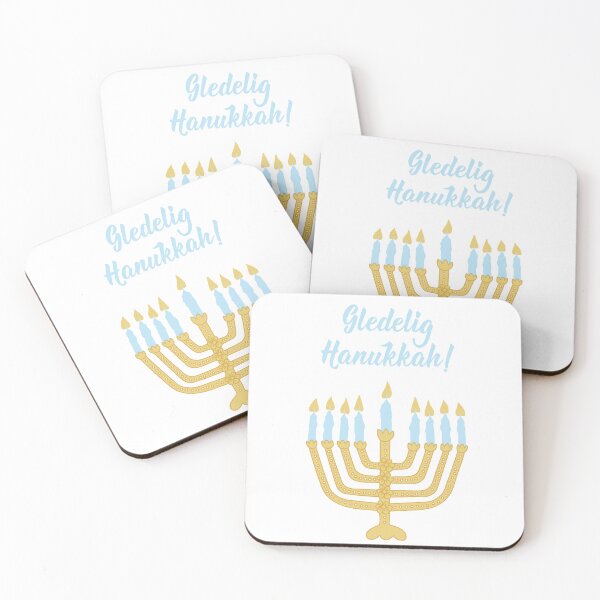 Item preview, Gledelig Hanukkah. Happy Hanukkah - Norwegian text. Lettering. designed and sold by pidzam4e.