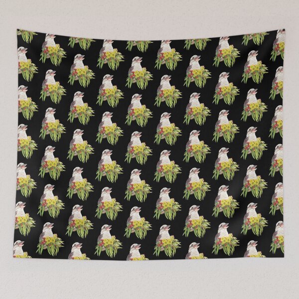 Item preview, Kinta the Kookaburra, Gum blossom and leaves designed and sold by heatherjoy.