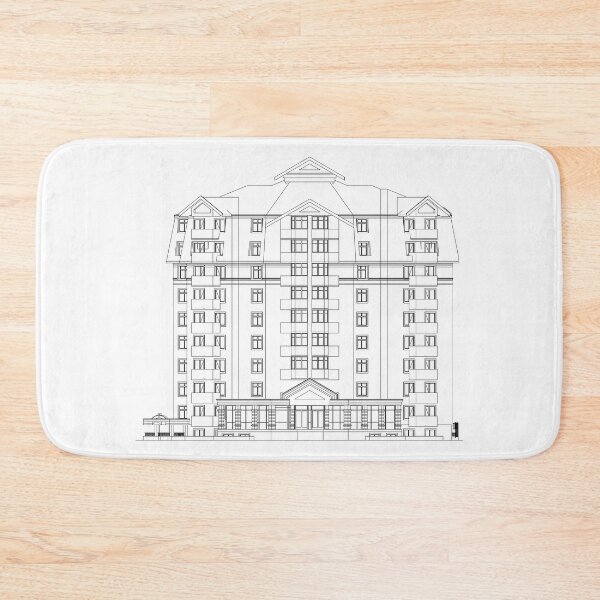 Item preview, Multistory building facades, detailed architectural technical drawing, vector blueprint designed and sold by Familyshmot.