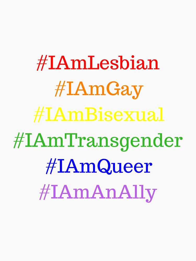 "Rainbow LGBTQ Support Hashtag" Tshirt by Charloni Redbubble