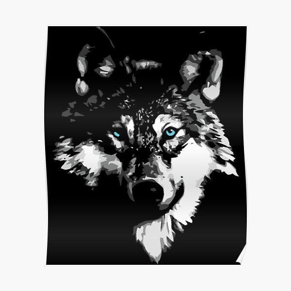 "Black Wolf With Blue Eyes " Poster for Sale by Redbubble