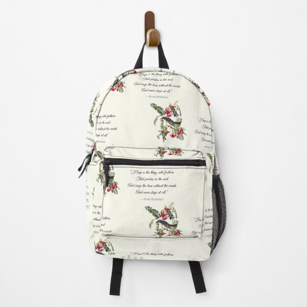Item preview, "Hope is the thing with feathers That perches in the soul, And sings the tune without the words, And never stops at all," caption on products. designed and sold by ACEGDesign.
