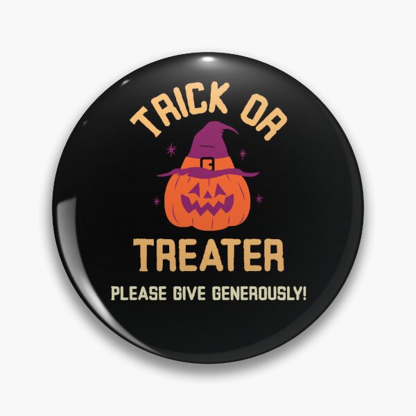 Item preview, Trick or Treater - please give generously! Halloween night pumpkin & witches hat. designed and sold by InsultTees.