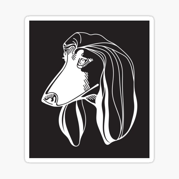 Afghan Hound (white) Sticker