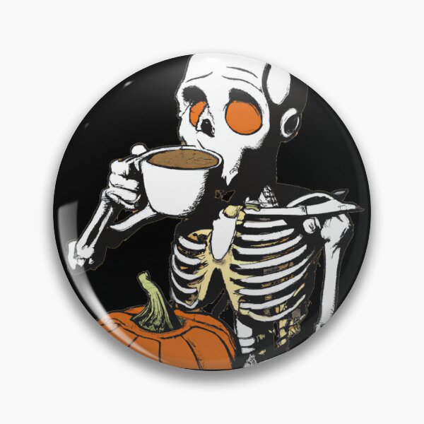 Item preview, skeleton drinks coffee - spooky seasons designed and sold by kozetin.
