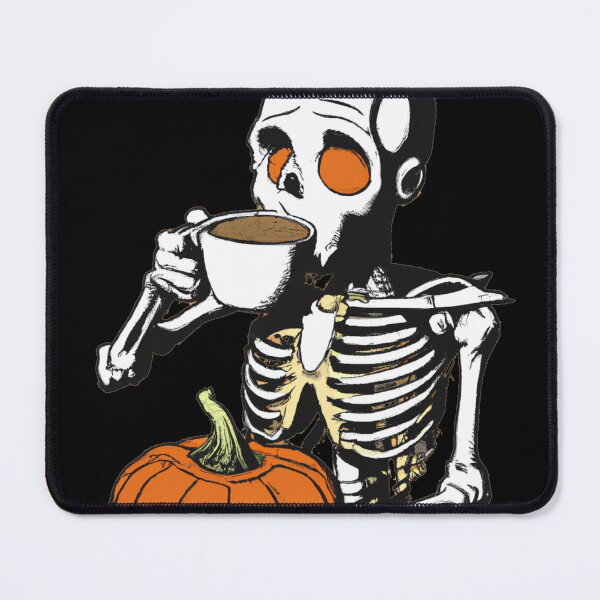 Item preview, skeleton drinks coffee - spooky seasons designed and sold by kozetin.