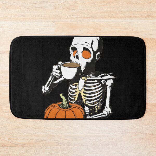 Item preview, skeleton drinks coffee - spooky seasons designed and sold by kozetin.