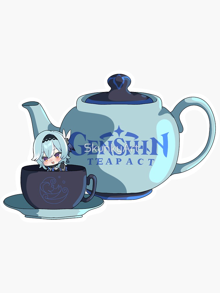 "Eula Tea Set Genshin Impact" Sticker for Sale by SkunkyArt Redbubble