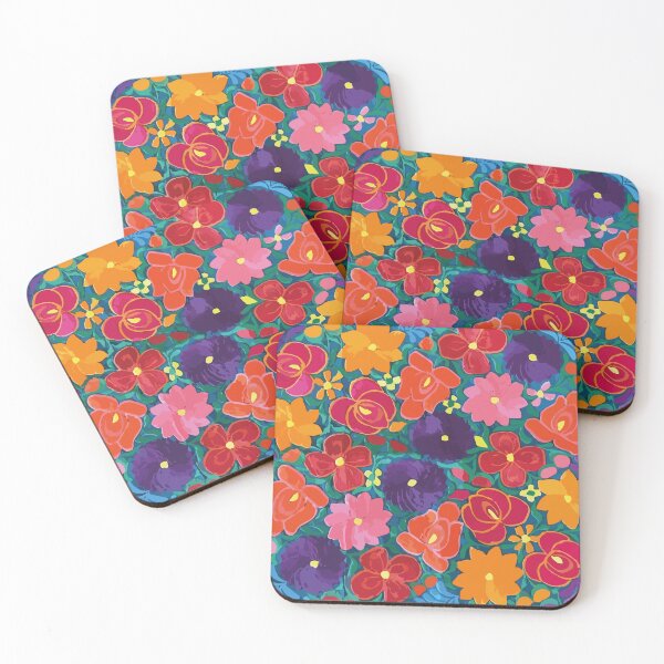 Item preview, Mexican flower market oaxaca colorful bouquet embroidery boho chic print poster designed and sold by T-Mex.