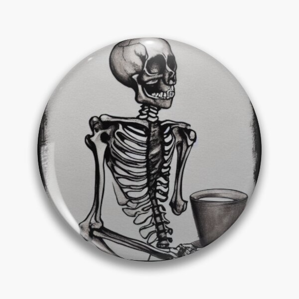 Item preview, skeleton drinks coffee - spooky seasons designed and sold by kozetin.