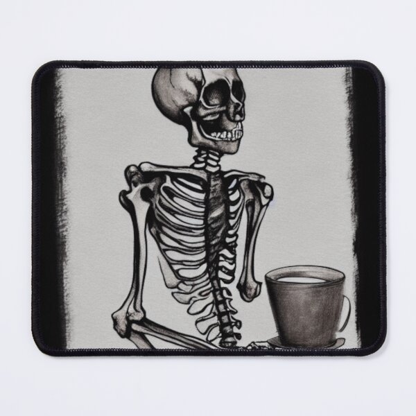 Item preview, skeleton drinks coffee - spooky seasons designed and sold by kozetin.