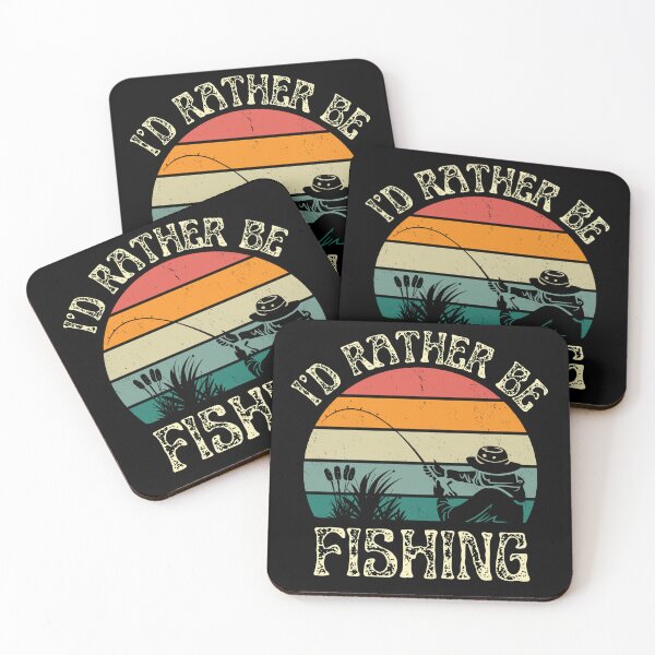 Item preview, I'd Rather Be Fishing Vintage Sunset Fisherman Hobby Retro Design designed and sold by BearCaveDesigns.
