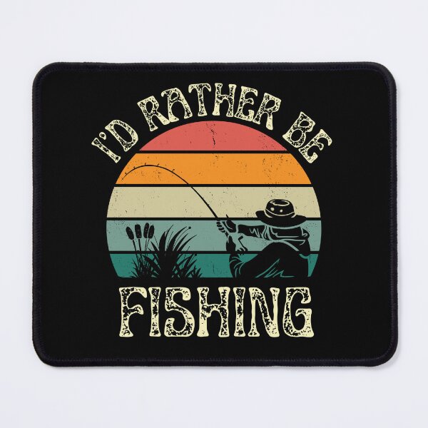 Item preview, I'd Rather Be Fishing Vintage Sunset Fisherman Hobby Retro Design designed and sold by BearCaveDesigns.