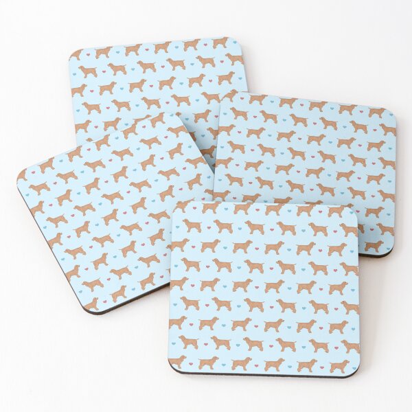 Item preview, Copy of Golden Cocker Spaniel and hearts Pattern - blue designed and sold by Kittys-Art.