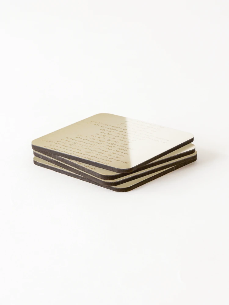 Thumbnail 4 of 5, Coasters (Set of 4), Algebraic Formulas designed and sold by ScienceCorner.
