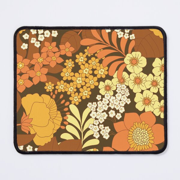 Item preview, Brown, Yellow, Orange & Ivory Retro Flowers designed and sold by Eyestigmatic.