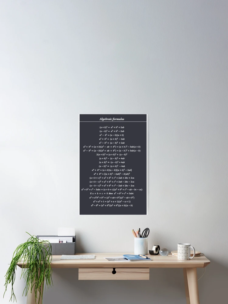 Thumbnail 2 of 3, Poster, Algebraic Formulas designed and sold by ScienceCorner.