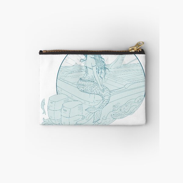 Item preview, Mermaid Sitting on Boat Drawing designed and sold by patrimonio.