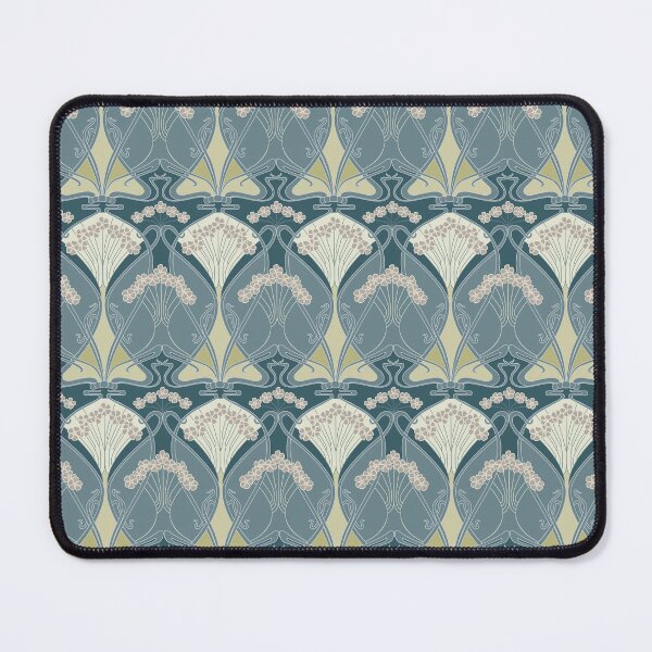 Item preview, Blue Gray, Ivory, and Olive Green Art Nouveau Vintage Floral Pattern designed and sold by Eyestigmatic.