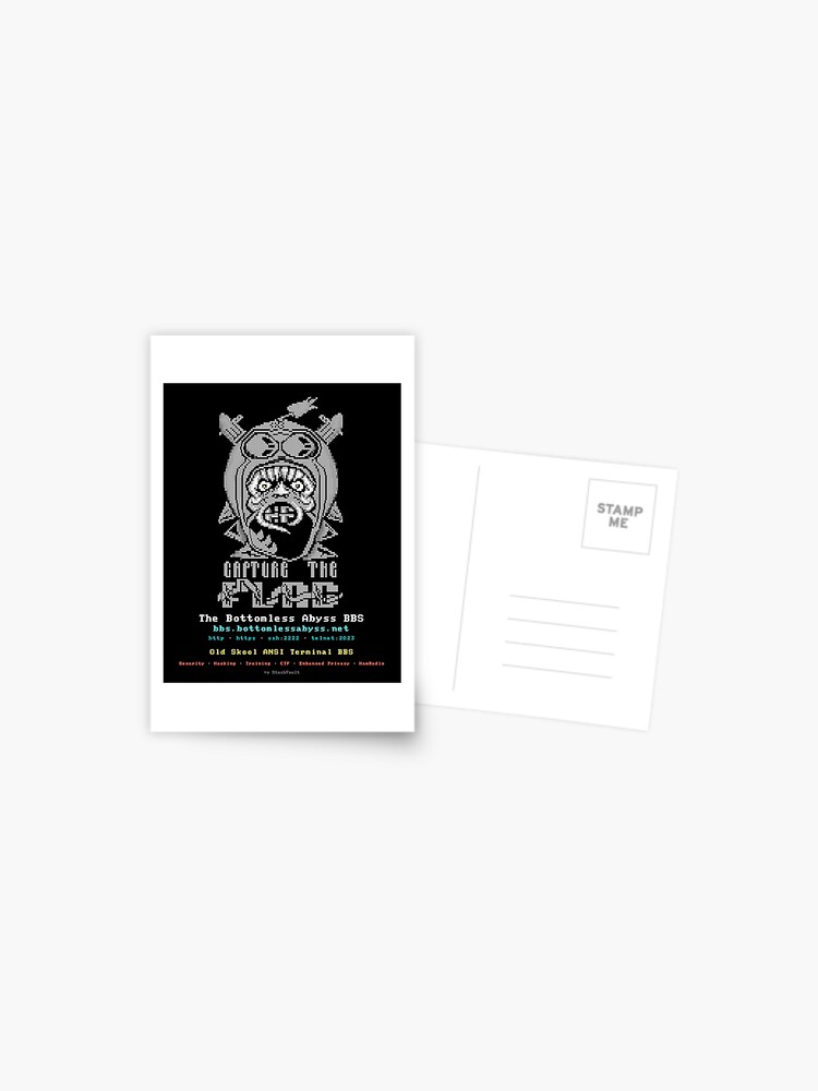 Thumbnail 1 of 2, Postcard, The Bottomless Abyss BBS Skull CTF Collection designed and sold by BottomlessAbyss.