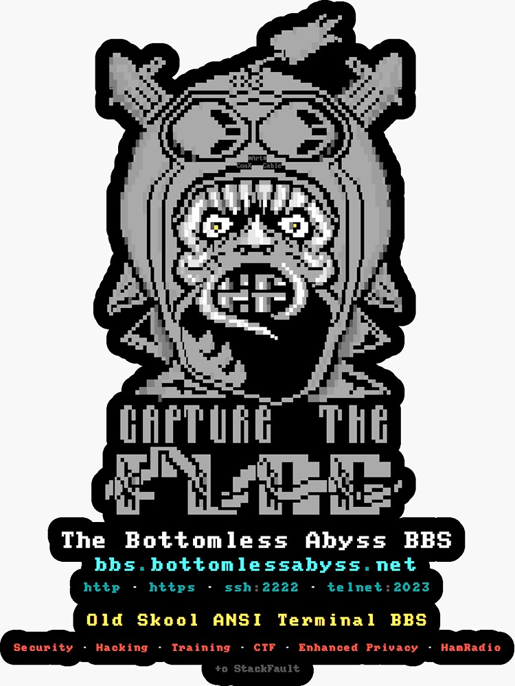Thumbnail 3 of 3, Sticker, The Bottomless Abyss BBS Skull CTF Collection designed and sold by BottomlessAbyss.