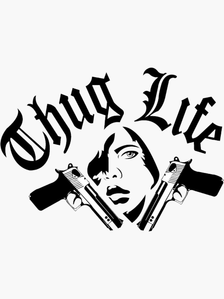 thug-life-sticker-for-sale-by-fareedzzo-redbubble