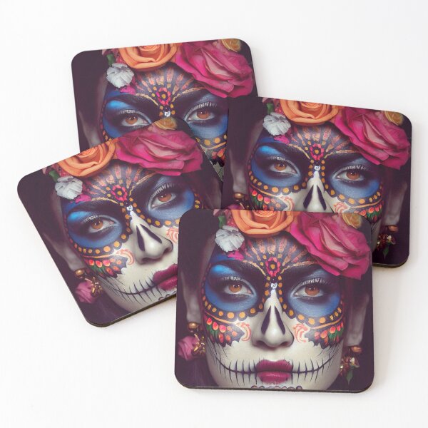 Item preview,  Dia De Los Muertos The Day Of The Dead – Portrait Of A Beautiful Calavera Woman With Painted Sugar Skull Mask On The Face designed and sold by MadeByRobots.