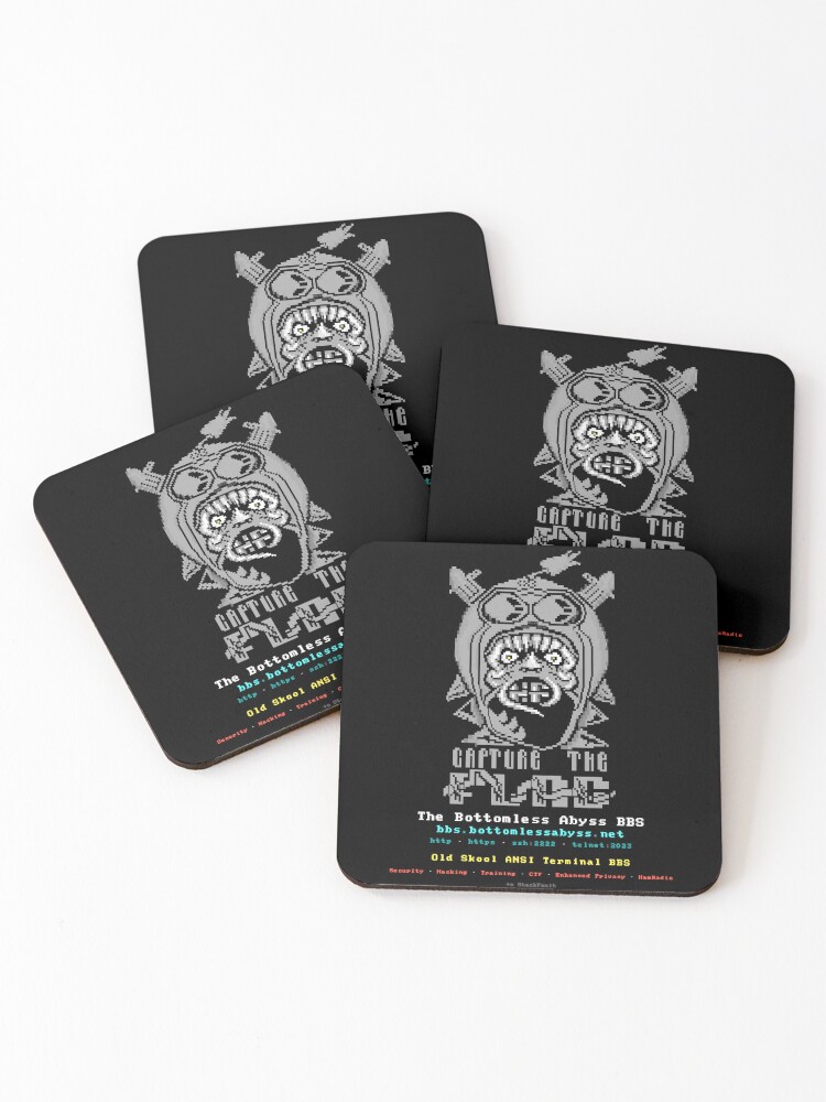 Thumbnail 1 of 5, Coasters (Set of 4), The Bottomless Abyss BBS Skull CTF Collection designed and sold by BottomlessAbyss.