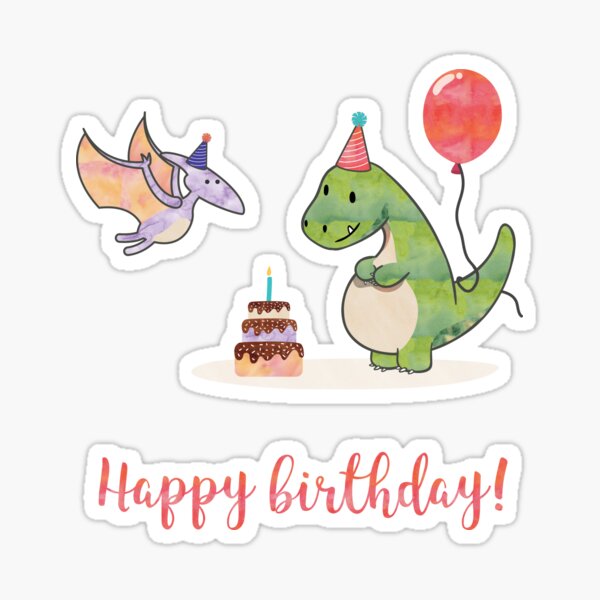 Dinosaur Birthday Sticker/Dinosaur Stickers/Dinosaur Sticker Set/Dinosaur l...